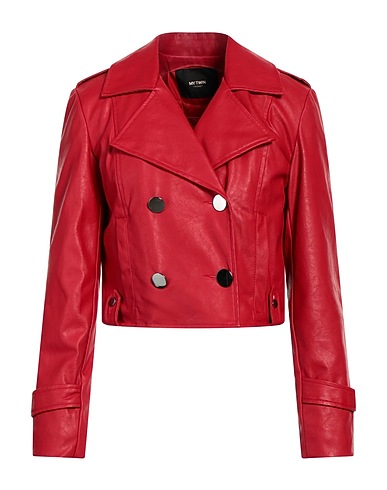 MY TWIN TWINSET Double breasted pea coat Brick red 100% Viscose