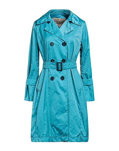 HERNO Double breasted pea coat Turquoise 100% Polyamide