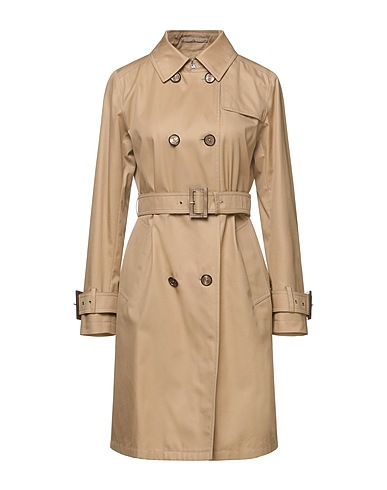 HERNO Double breasted pea coat Khaki 100% Cotton, Polyester
