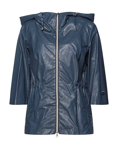 GEOSPIRIT Lange Jacke Taubenblau 100% Viskose, Polyamid