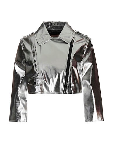 TWINSET Biker jacket Silver 100% Polyester