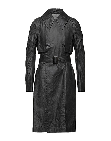 RICK OWENS Double breasted pea coat Charcoal 90% Cotton, 10% Polyurethane