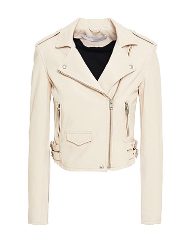IRO Biker jacket Ivory 100% Lambskin