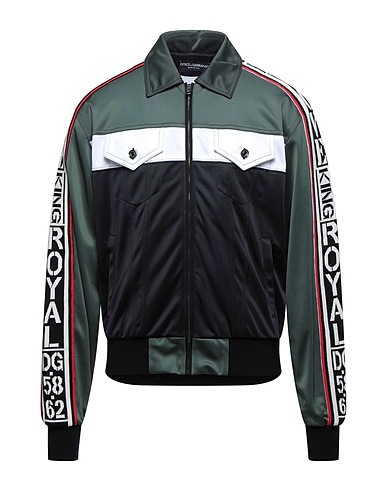 DOLCE&GABBANA Bomberjacke Schwarz 100% Polyester, Baumwolle, Elastan, Seide