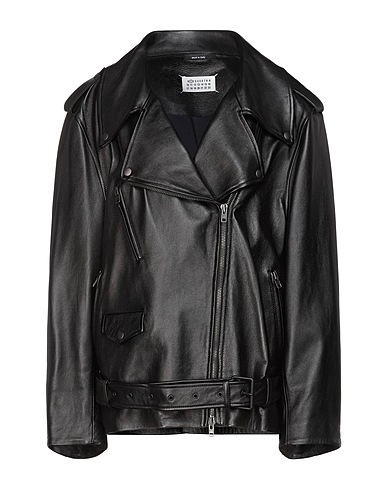 MAISON MARGIELA Biker jacket Black 100% Ovine leather