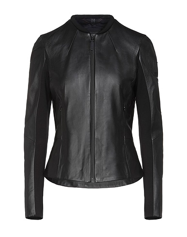 BELSTAFF Giacca biker Nero Pelle di agnello, Viscosa, Poliammide, Elastan