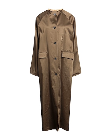 KASSL EDITIONS Full-length jacket Military green 42% Cotton, 32% Acetate, 26% Viscose, Polyurethane