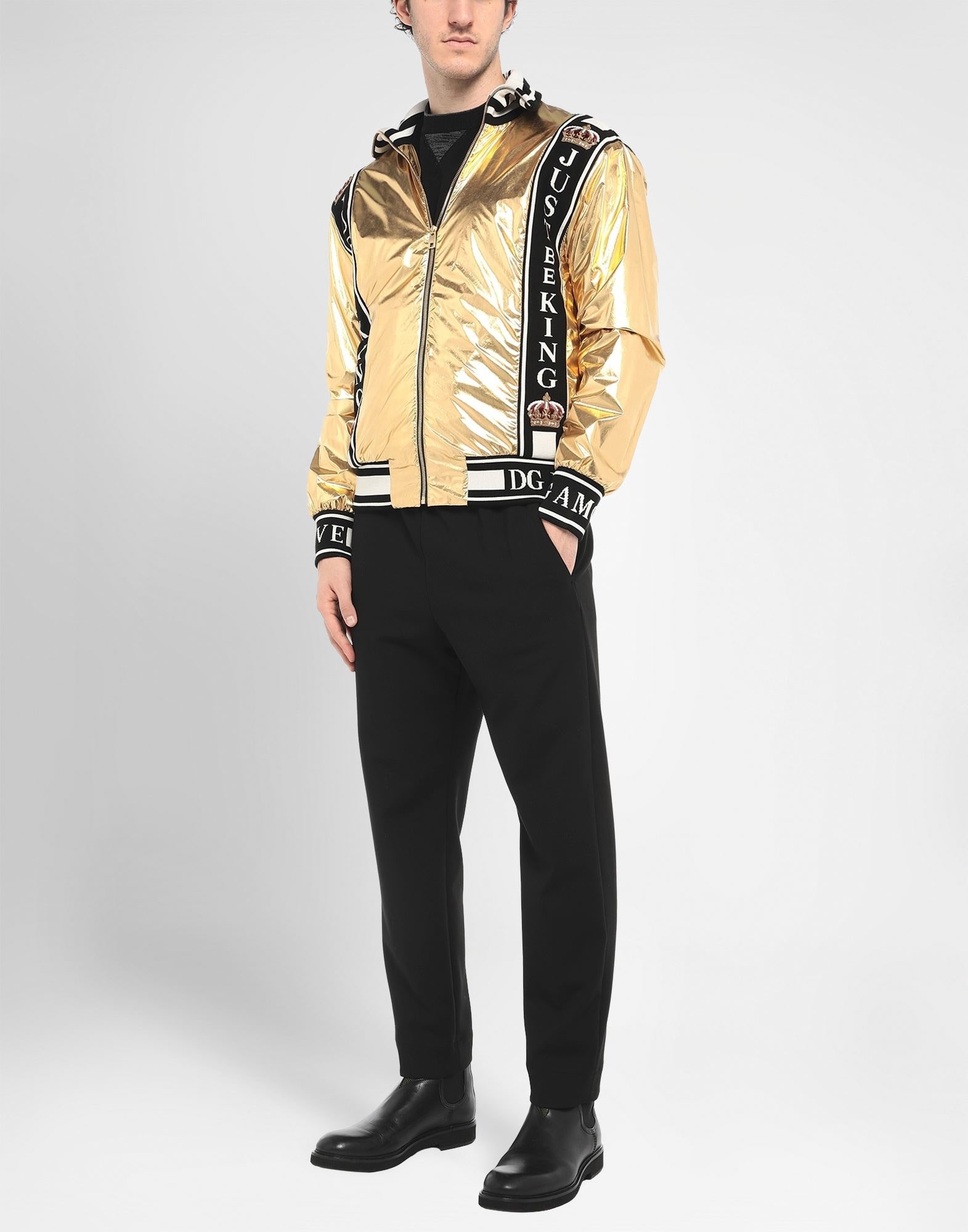 Dolce & Gabbana 葉柄ジャケット　サイズ48 Dolce & Gabbana レオパード柄 タイガー ボンバージャケット (Dolce