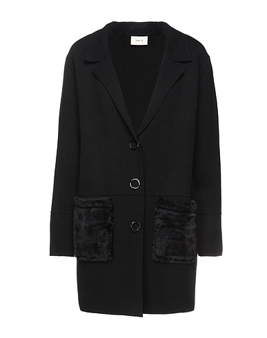 TOY G. Full-length jacket Black 52% Viscose, 28% Polyester, 20% Polyamide