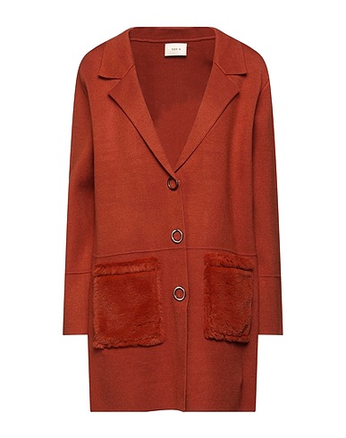 TOY G. Full-length jacket Rust 52% Viscose, 28% Polyester, 20% Polyamide