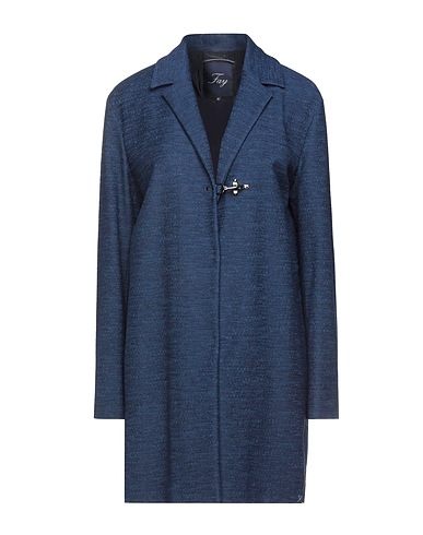 FAY Full-length jacket Blue 59% Cotton, 38% Viscose, 3% Elastane