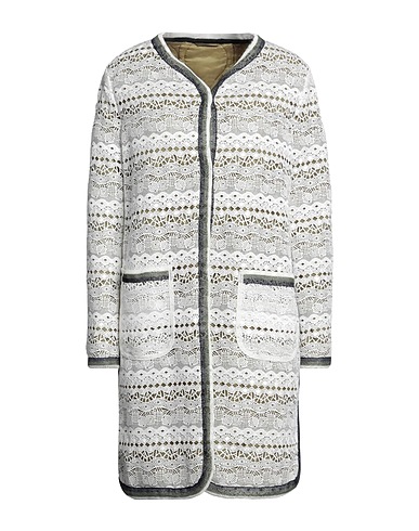 ERMANNO SCERVINO Coat White 100% Polyester, Polypropylene, Viscose