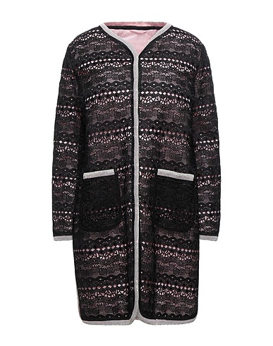 ERMANNO SCERVINO Cappotto Nero 100% Poliestere, Polipropilene, Viscosa