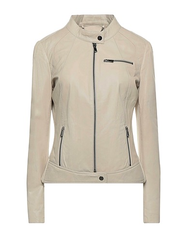 ARMA Biker jacket Beige 70% Viscose, 25% Polyester, 5% Elastane, Lambskin