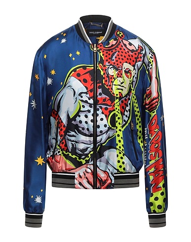 DOLCE&GABBANA Куртка Синий 100% Шелк, Эластан