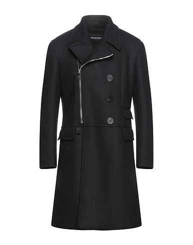 NEIL BARRETT Coat Black 42% Wool, 22% Polyamide, 19% Polyester, 17% Cotton, Lambskin