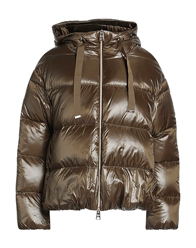 HERNO Shell jacket Military green 100% Polyamide, Cotton, Acetate