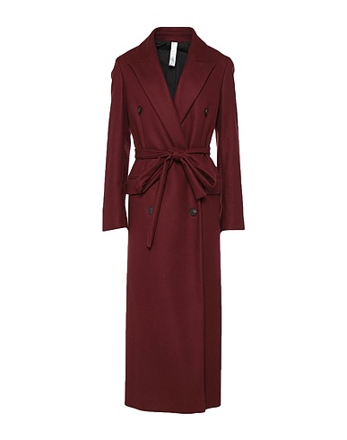 HEVÒ Coat Burgundy 80% Virgin Wool, 20% Polyamide
