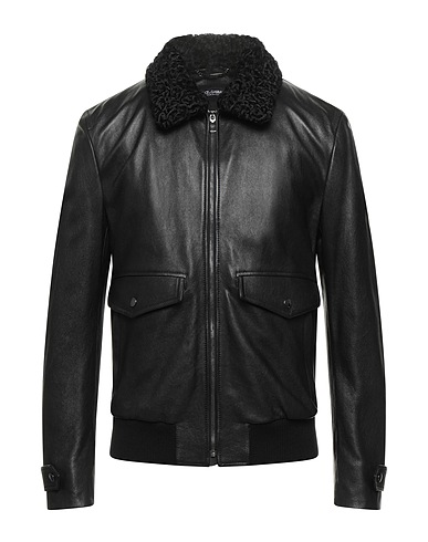 DOLCE&GABBANA Jacket Black 100% Lambskin, Virgin Wool, Silk, Cashmere, Polyamide