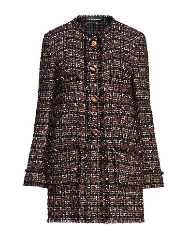 DOLCE&GABBANA Coat Black 32% Acrylic, 30% Synthetic fibers, 22% Cotton, 14% Wool, 2% Alpaca wool