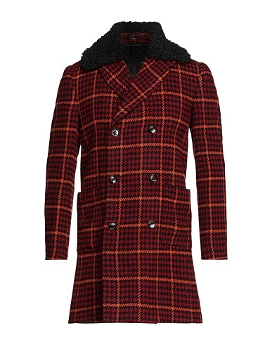 DANIELE ALESSANDRINI Coat Burgundy 50% Acrylic, 25% Polyester, 20% Wool, 5% Other Fibres