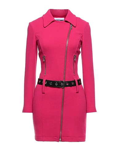 MOSCHINO Coat Fuchsia 93% Virgin Wool, 6% Polyamide, 1% Other Fibres, Polyester, Polyurethane