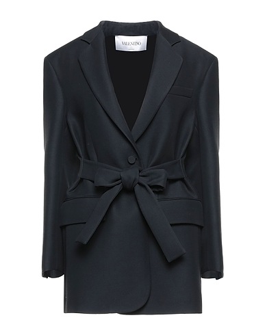 VALENTINO GARAVANI Full-length jacket Black 67% Silk, 33% Wool, Viscose