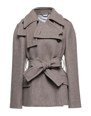 STELLA McCARTNEY Coat Khaki 70% Wool, 30% Linen