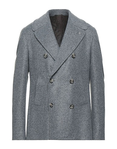 LUBIAM Coat Grey 45% Polyester, 40% Acrylic, 15% Wool