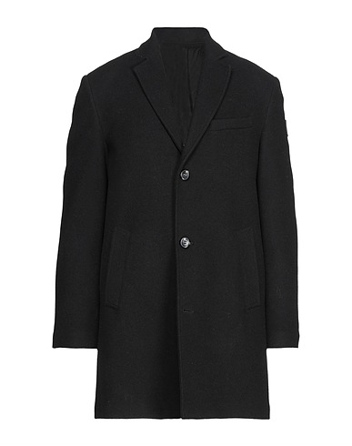 TRUSSARDI JEANS Coat Black 70% Wool, 30% Polyester