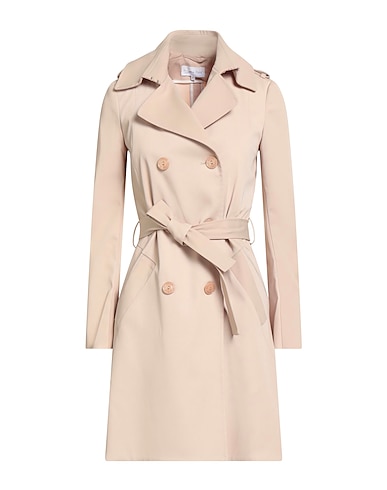 PATRIZIA PEPE Double breasted pea coat Beige 99% Cotton, 1% Elastane