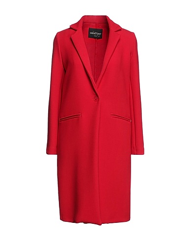 OTTOD'AME Full-length jacket Red 76% Polyester, 21% Viscose, 3% Elastane