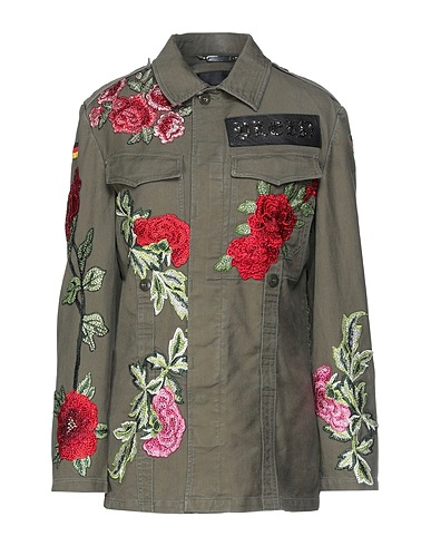 PHILIPP PLEIN Jacket Military green 100% Cotton