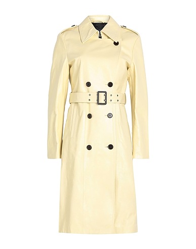 FAY Double breasted pea coat Beige Bovine leather