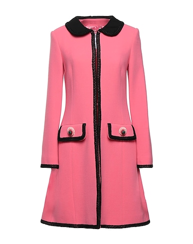 MOSCHINO Coat Pink 93% Virgin Wool, 5% Polyamide, 2% Elastane, Silk