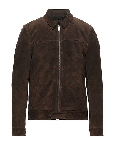 SUPERDRY Jacke Dunkelbraun 100% Rindsleder