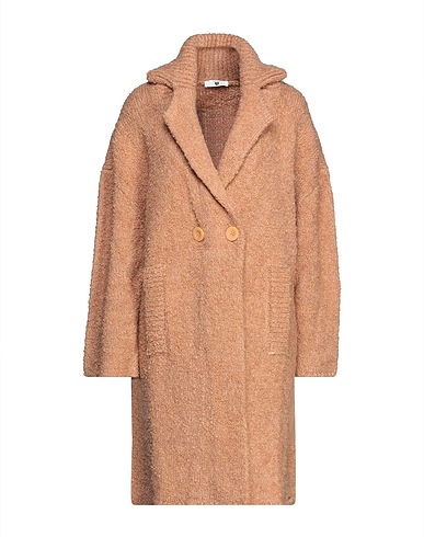 TWINSET Coat Camel 62% Acrylic, 15% Wool, 13% Polyamide, 10% Mohair wool