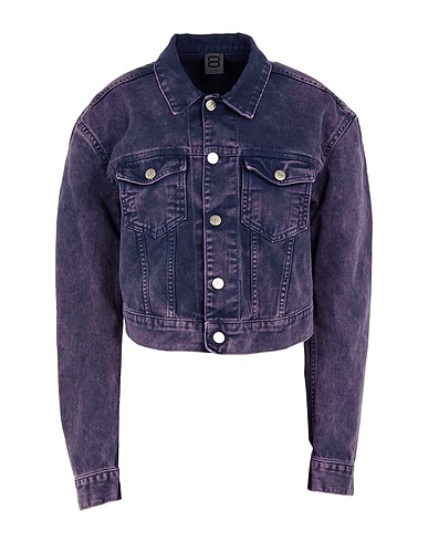 8 by YOOX Giubbotto jeans ORGANIC COTTON DENIM JACKET
 Viola scuro 100% Cotone organico