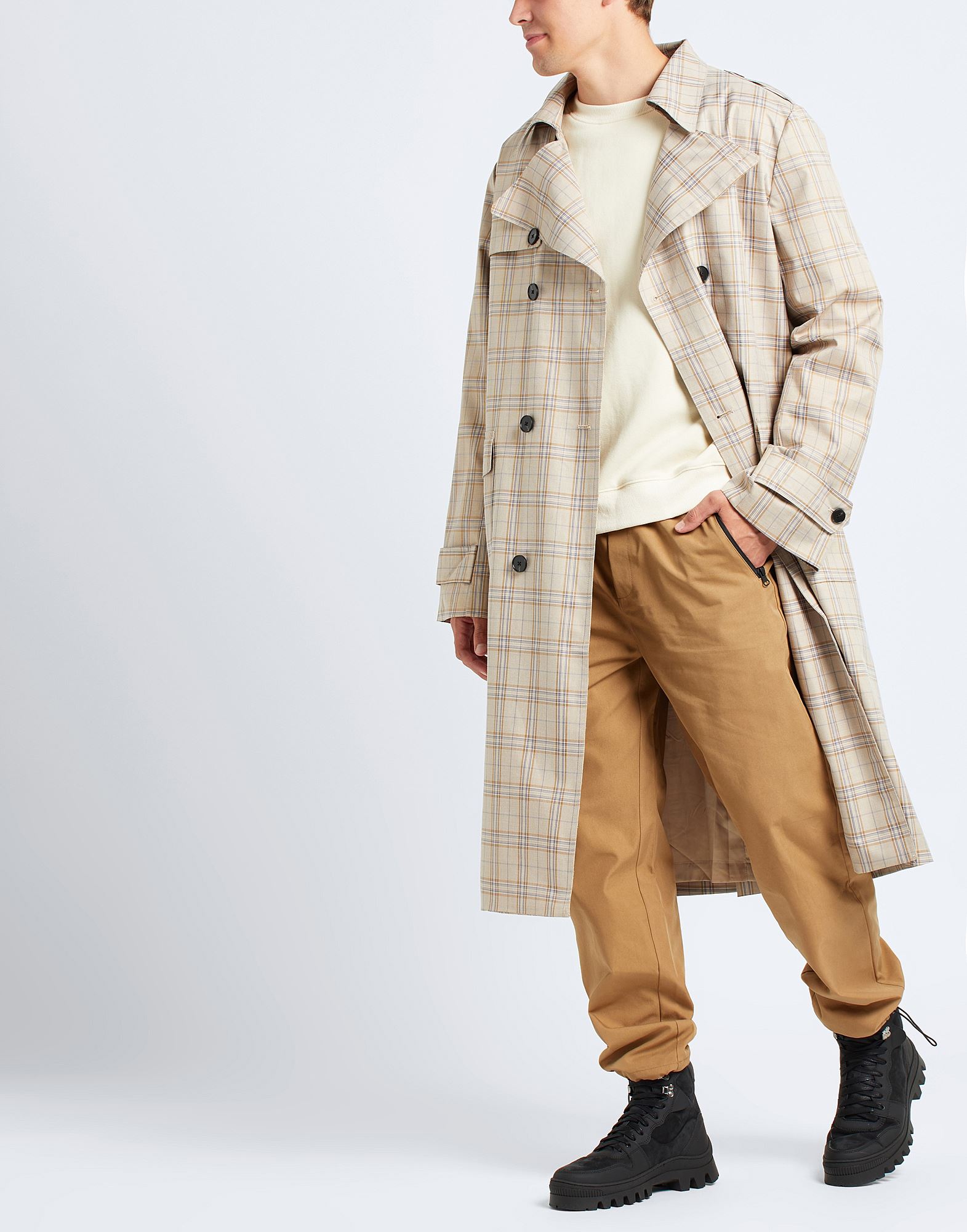 安い買蔵 メンズ Trenchトレンチコート Relaxed Fit Checked 8 lj ユークス モールブティック割引 Www Elespartano Com