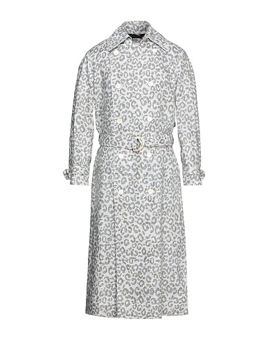 ROBERTO CAVALLI Double breasted pea coat White 100% Linen, Polyester