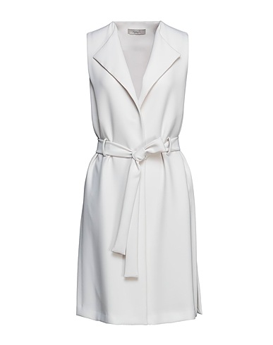 SOPHIE B. Full-length jacket Ivory 91% Polyester, 9% Elastane