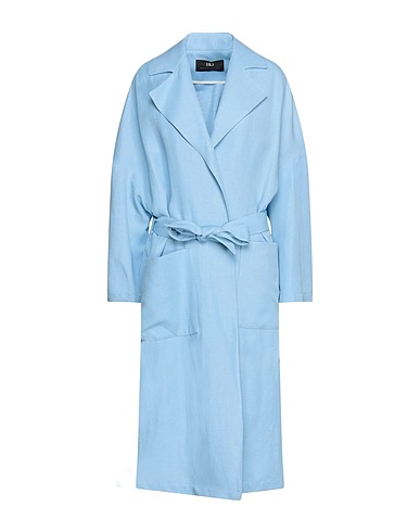 BRIAN DALES Full-length jacket Sky blue 64% Viscose, 36% Linen