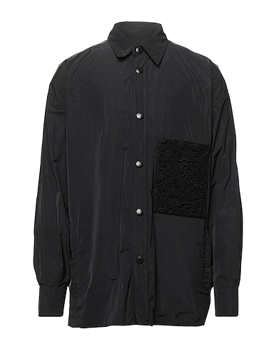 VALENTINO GARAVANI Solid colour shirt Black 100% Polyester, Cotton