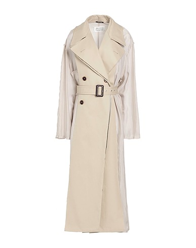 MAISON MARGIELA Double breasted pea coat Beige 100% Cotton, Cupro