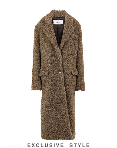 NAVIGLIO MILANO x YOOX Coat PANDA Taupe 37% Polyester, 36% Acrylic, 27% Wool