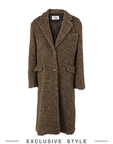NAVIGLIO MILANO x YOOX Cappotto PANDA Tortora 37% Poliestere, 36% Acrilico, 27% Lana