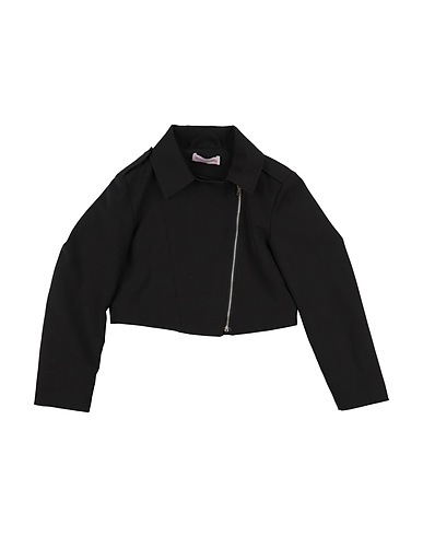 NUNZIA CORINNA Giacca biker Nero 63% Cotone, 34% Poliestere, 3% Elastan