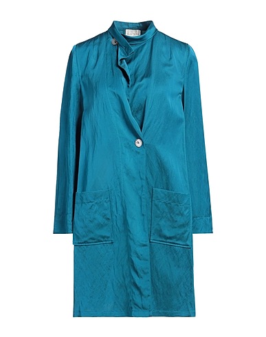 FORTE_FORTE Double breasted pea coat Deep teal 61% Viscose, 21% Linen, 18% Cotton