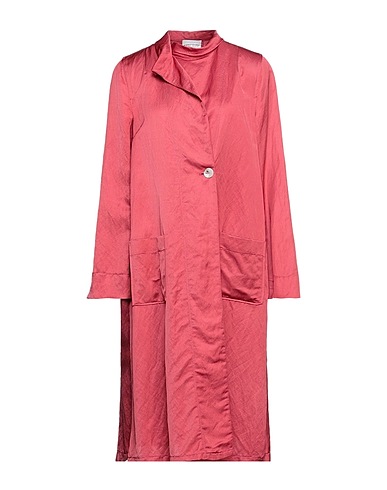 FORTE_FORTE Double breasted pea coat Coral 61% Viscose, 21% Linen, 18% Cotton