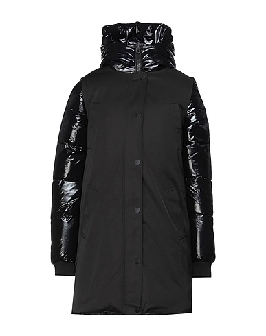 DUALIST Shell jacket Black 52% Polyester, 48% Cotton, Polyamide
